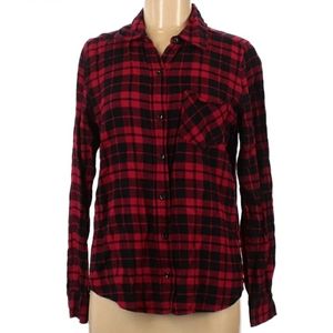 Forever 21 Twentyone Red and Black Plaid Flannel Button-down Shirt